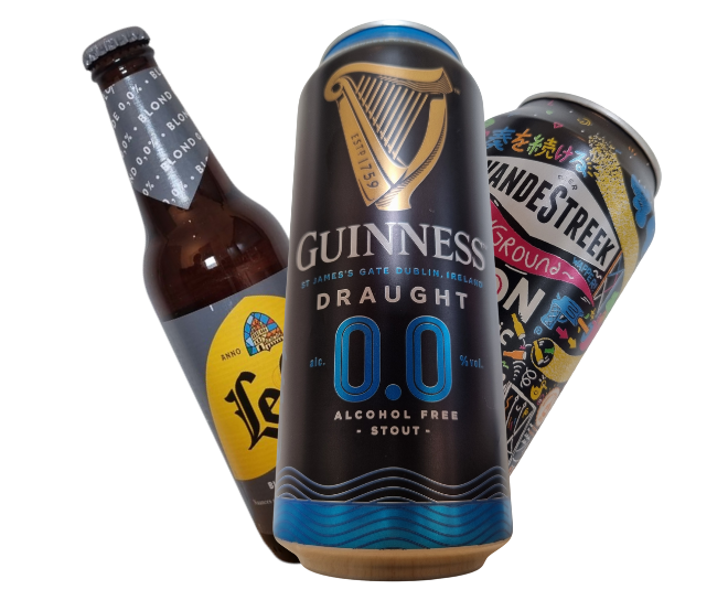 Guinness 0.0 Leffe Blond 0.0 Van De Streek Playground IPA 0.0